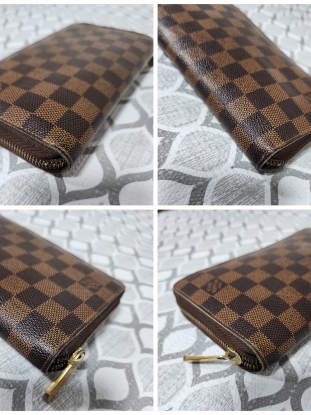 Authentic LOUIS VUITTON Damier Canvas Zippy Wallet Brown - Picture 9 of 13